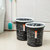 禧天龙  塑料收纳桶家用时尚创意压圈纸篓厨房厕所卫生间无盖垃圾桶7.5L(黑白印花)第5张高清大图