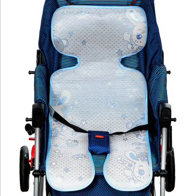 婴儿推车凉席儿童宝宝冰丝凉席夏季新生儿伞车凉席垫通用凉席(冰丝凉席+粉色)
