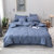 朵玛 全棉纯色色织水洗棉床上用品床笠式床单式四件套(蓝白条 默认)第3张高清大图
