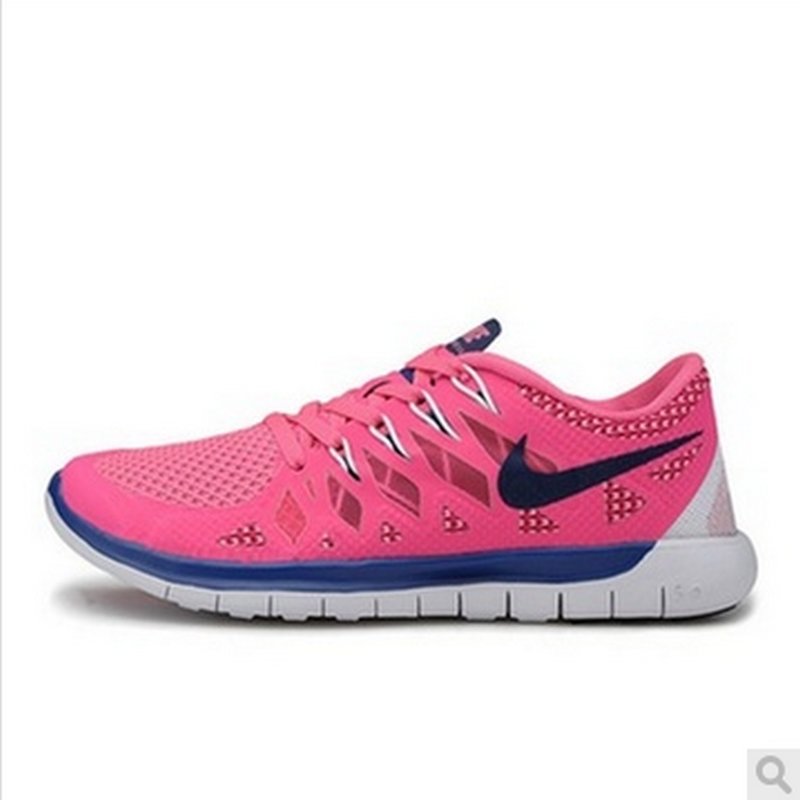 耐克女鞋2015新款男鞋nikefree50flash气垫跑步鞋赤足跑鞋梅红色37