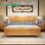 健舒宝 床 实木床1.8 1.5米简约现代中式实木家具 婚床双人床橡胶木床(柚木色 1.8米标准床+2柜+椰棕床垫)第2张高清大图