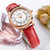 多姆（DOM）手表 女表 时尚休闲潮流韩版优雅防水石英女士手表(红色皮带白盘 皮带)第4张高清大图
