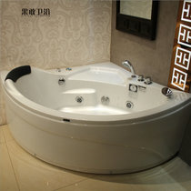 果敢双人三角扇形浴缸1.3米亚克力冲浪按摩浴缸浴盆恒温加热Z103(珠光板全配)