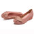 AICCO 春季浅口女单鞋舒适牛皮鞋子坡跟女鞋妈妈鞋子水钻花叶单鞋子A803(粉红 37)第4张高清大图