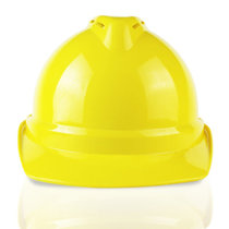 林盾 高强度ABS新质安全帽工程帽 V型透气 防砸抗冲击绝缘性好 建筑防砸安全帽 领导安全(淡黄色)