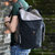 迪赛佰格designbag 大容量休闲复古纹理帆布双肩桶包 DS2331(睿智 黑灰)第5张高清大图