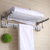 皇姿 浴室挂件折叠毛巾架杆太空铝置物架 卫生间浴巾架(亚光铝)第2张高清大图