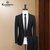 莱诗伯特 新款男士西服套装商务西装男式修身正装职业婚礼套8929(黑色 4XL)第3张高清大图