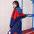 Skechers斯凯奇秋季新品时尚拼色中长款梭织外套夹克女子L320W276(丝绸酒红 M)第4张高清大图