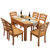 美式实木餐桌椅组合椭圆餐桌欧式复古做旧北欧家具可伸缩抽拉餐桌(1.2米一桌六椅茶色)第4张高清大图