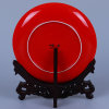 中国龙瓷 商务办公礼品创意办公室摆件礼物家居装饰品8寸国色天香挂盘（红-浮雕)