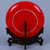 中国龙瓷 商务办公礼品创意办公室摆件礼物家居装饰品8寸国色天香挂盘（红-浮雕)第2张高清大图