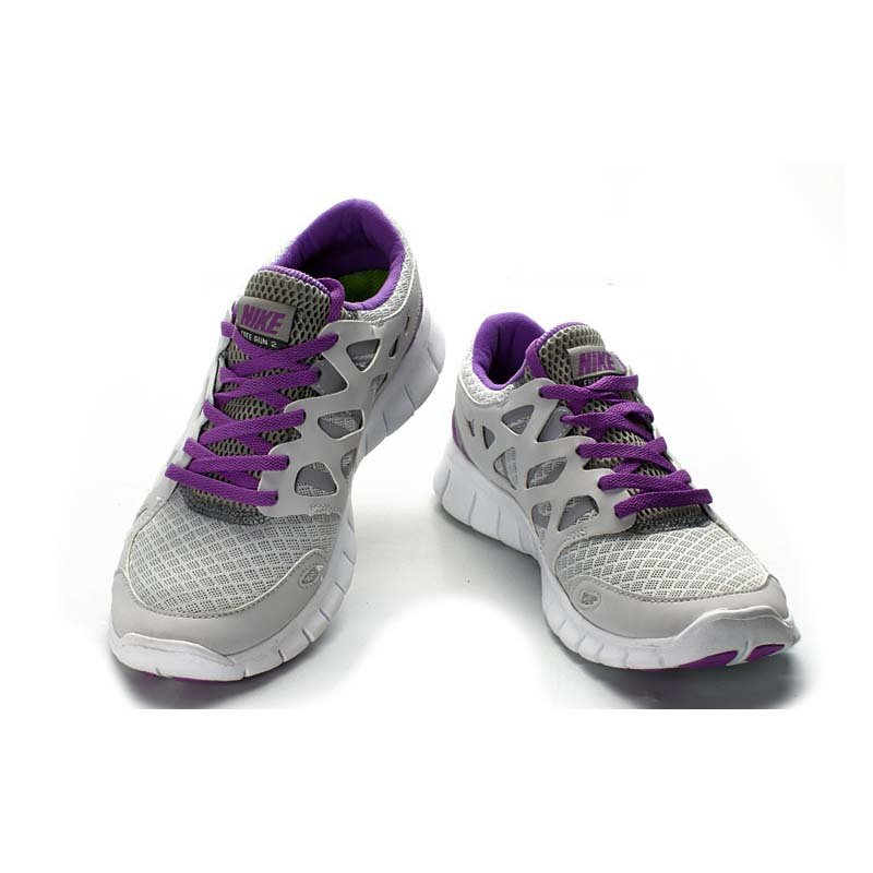 耐克nikefreerun2赤足男女跑步鞋运动鞋休闲鞋跑鞋男鞋女鞋白灰紫38