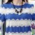 蕾丝雪纺长袖打底衫修身T恤镂空针织衫(蓝色 XXL)第5张高清大图