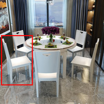 第六日 简约实木伸缩电磁炉餐桌椅组合现代烤漆钢化玻璃餐厅折叠餐台(单个E款实木椅子)