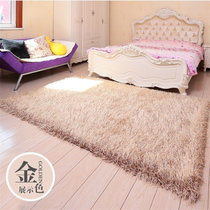 艾虎地毯 简欧英伦高毛弹力丝客厅沙发茶几满铺卧室豪华地毯 艺术(金色 1.6*2.3米)