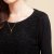 妮蕾迪 新款优雅镂空花修身长袖毛针织连衣裙M603(黑色)第4张高清大图
