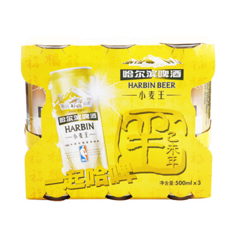 哈尔滨小麦王啤酒500ml*3听*6/箱
