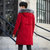 冬季新款男士羽绒棉服中长款潮流连帽毛领大衣加厚保暖加长过膝外套  XZLZ13520(XZLZ13520-红色 4XL)第5张高清大图
