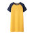 艾米恋纯棉t恤裙女夏季2021年新款宽松显瘦短袖直筒休闲连衣裙子(黄色 XL)第3张高清大图