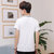 卡郎琪 男士夏季新款青年短袖T恤翻领韩版修身polo衫 学生薄款带领纯色体恤衫(KLQDQC1717白色 4XL)第3张高清大图