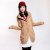 莎莱茜大码女装韩版大粒扣带帽中长款毛呢外套XY210124(驼色 M)第3张高清大图