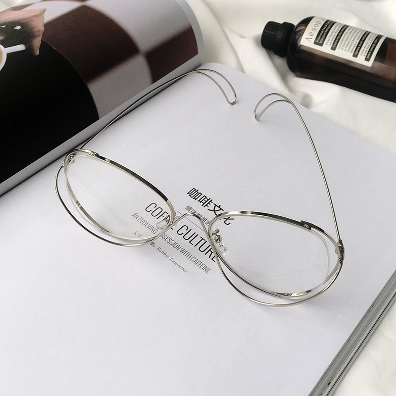迪丽热巴同款不规则个性弯曲眼镜框金属平光镜