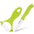 康巴克陶瓷水果刀削皮刀两件套装瓜果去皮器刨刀刮皮刀厨房用具(绿色)第2张高清大图