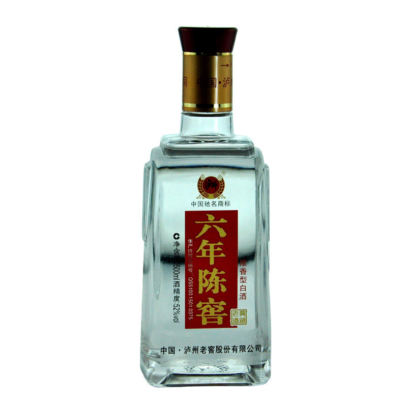 泸州老窖六年陈窖老酒52度500ml浓香型高度白酒
