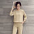 2016秋季新款女装灯芯绒套装韩版时尚修身长裤休闲两件套(灰色 L)第5张高清大图