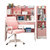 儿童书桌书架书柜一体学习桌家用可升降写字桌卧室经济型桌椅套装(120粉色+椅子)第5张高清大图
