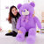 紫熊 毛绒玩具泰迪熊 薰衣草小熊公仔布娃娃(丝带款 40厘米)第2张高清大图