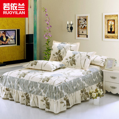 【若依兰家纺 纯棉床罩单品全棉斜纹印花床裙