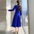 MISS LISA法式复古红色针织大摆长裙子女装御姐温柔风连衣裙C357(蓝色 L)第5张高清大图