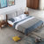 A家家具 北欧实木床1.5米简约现代主卧软包布艺靠背双人床1.8米(1.8*2米框架床（胡桃木色） 床+床垫)第2张高清大图