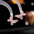 925银针高端欧美风耳环重工彩色锆石耳饰女大气立体蝴蝶耳钉(紫色)第9张高清大图