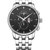 宾格（BINGER）手表男石英表运动时尚防水计时双日历精钢带男士手表(本色钢带黑面)第3张高清大图