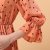 伊甸基因新款韩版女装邻家甜美波点雪纺森林系中袖连衣裙(橘红色 L)第5张高清大图