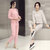 2016秋季新款女装灯芯绒套装韩版时尚修身长裤休闲两件套(灰色 L)第4张高清大图