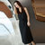 MISS LISA韩版时尚气质中长款连衣裙女式高腰打底裙黑色大摆裙EY3320(黑色 M)第2张高清大图