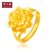周大福珠宝首饰精美花蕊足金黄金戒指（计价工费128）F171832第4张高清大图