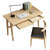 一米色彩 电脑桌家用实木书桌写字台北欧学生桌子办公桌电脑台式桌带键盘托(1.4米原木色单桌)第5张高清大图