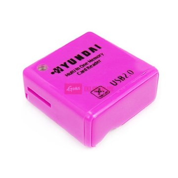 现代(HYUNDAI) HY-CR803 SD TF 高速多合一读卡器 多色可选(红色)