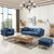 恒兴达 北欧组合整装客厅现代简约小户型3+1日式布艺沙发可拆洗布 送抱枕(蓝色 1+2+3组合)第2张高清大图