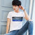 魏冉 2018夏季新款男式韩版修身圆领短袖T恤潮流青少年T恤男A348-1801(灰色 XXXL)第2张高清大图