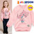 JELISPOON吉哩熊冬季新款男童女童T恤霸气恐龙加绒卫衣(150 淡粉色)第2张高清大图
