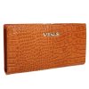 维纳斯VENUS新款时尚全牛皮鳄鱼纹皮手拿钱包时尚手拿包021-2006218(土黄)