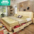 沙皮宝(SHAPBAO) 床现代简约1.8米卧室双人床1.5米小户型皮床婚床(（床+三抽）+天然5D乳胶床垫+2柜 1800*2000)第2张高清大图