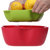 西派珂双层创意水果盘零食糖果干果盒欧式时尚水果盆套装组合果盆(黄白套装)第5张高清大图
