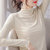巴洛尼莫2021新款打底衫女秋冬季荷叶边莫代尔棉修身型绿色长袖t恤女装(E7A056白色 XL)第3张高清大图